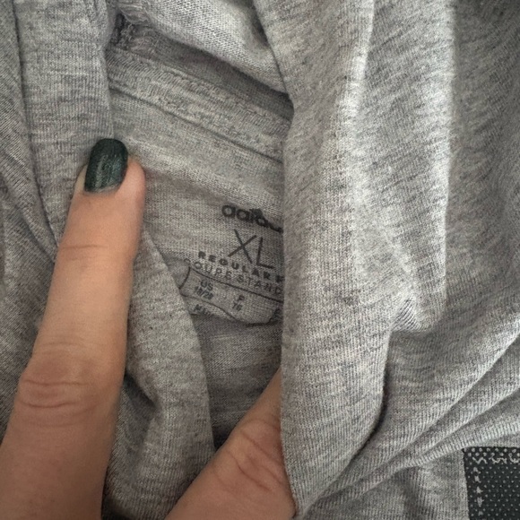 Adidas Gray Long Sleeve Hooded Tee with Graphic Patches - Picture 4 of 4